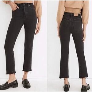 Madewell Cali-Demi Boot Black Jeans Raw Hem Edition Size 25 Tall *EUC